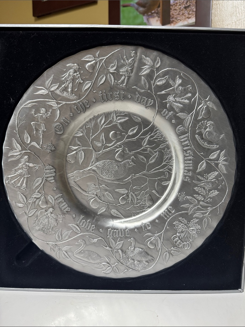 Wendell August Forge "Twelve Days of Christmas"  Plate "On the first day of Chri
